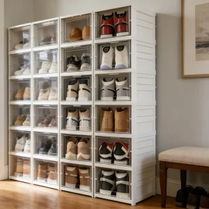 6 Layers Shoes Box Foldable Transparent Sneaker Shoe Storage Organizers