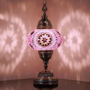 Battery-Operated Turkish Moroccan Mosaic Table Lamp